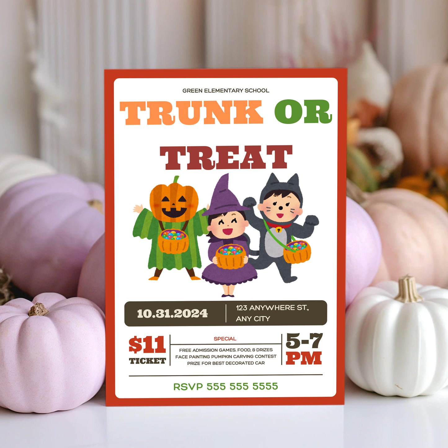 Trunk or Treat Halloween Invitation Template - CreativeRino