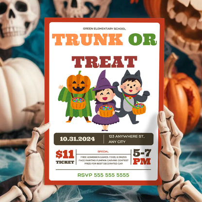 Trunk or Treat Halloween Invitation Template - CreativeRino