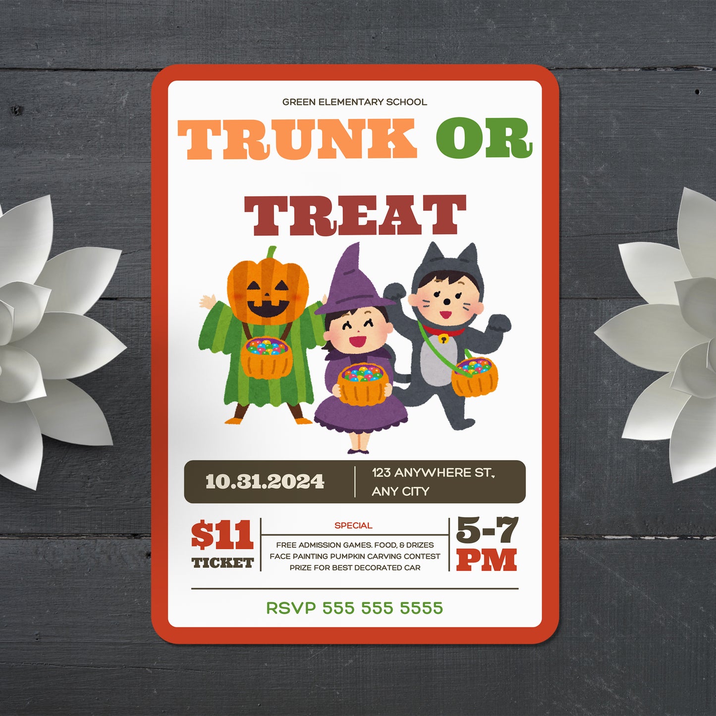 Trunk or Treat Halloween Invitation Template - CreativeRino