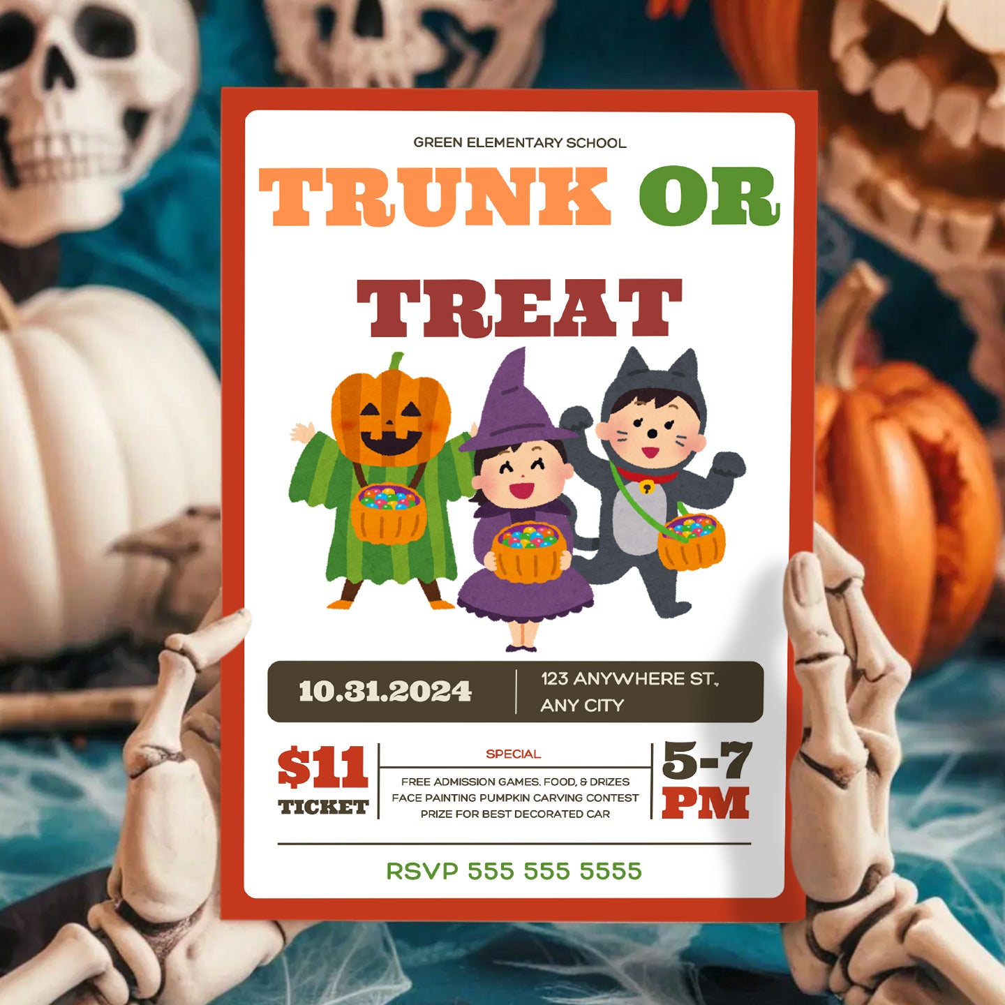 Trunk or Treat Halloween Invitation Template