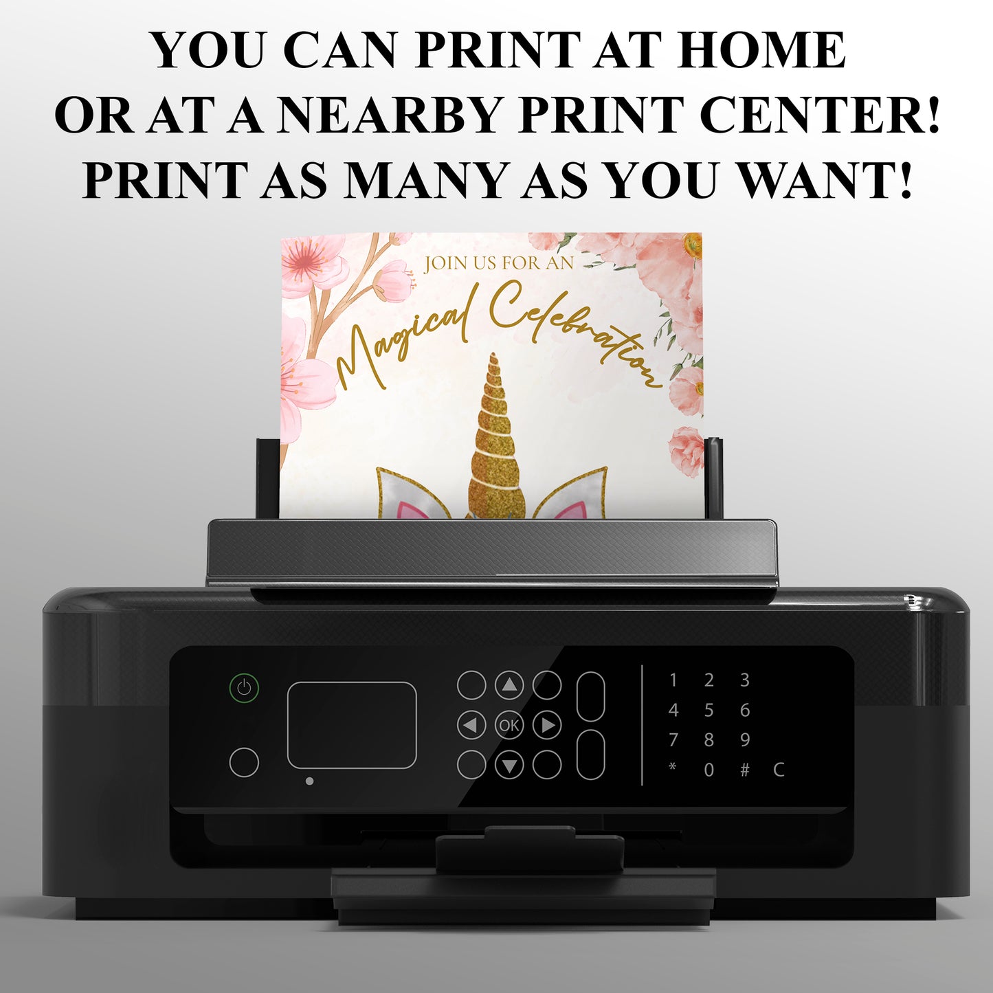 Magical Celebration Unicorn Christmas Invitation Template - CreativeRino