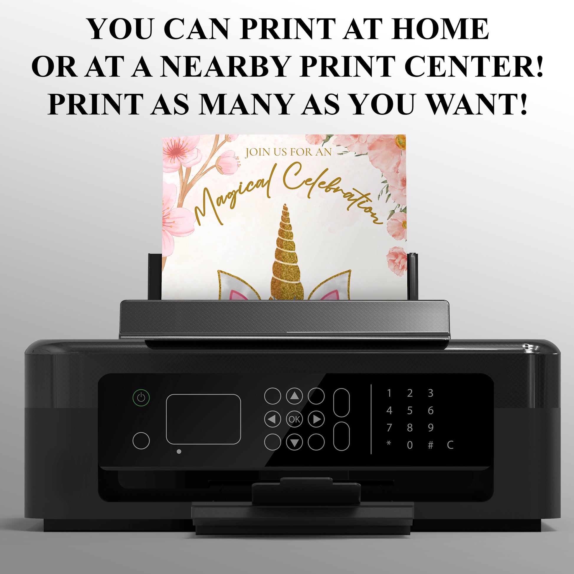 Magical Celebration Unicorn Christmas Invitation Template - CreativeRino