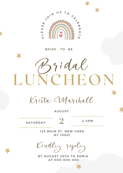 Bridal Luncheon Invitation Template - CreativeRino
