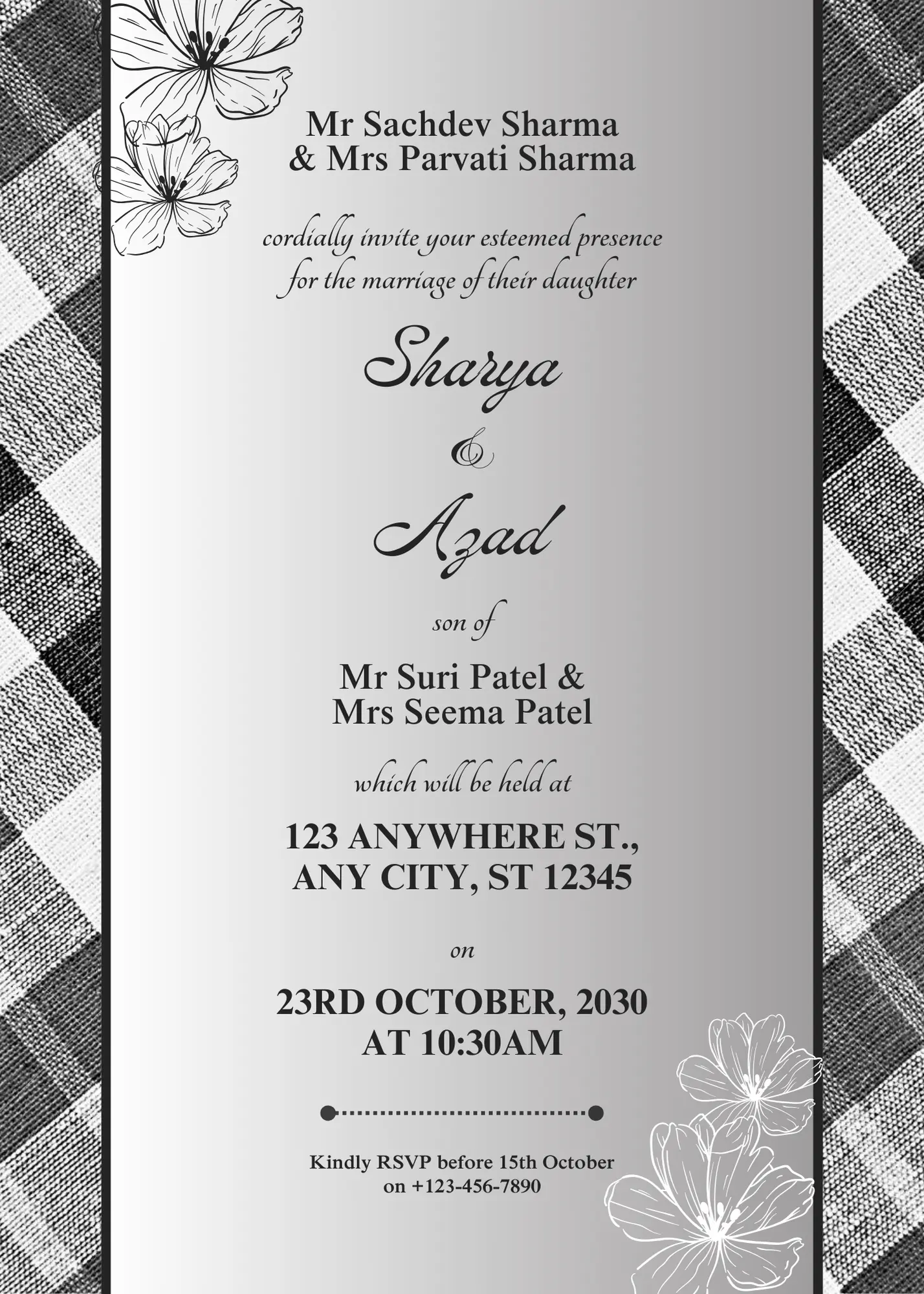 Mackenzie Wedding Invitation Template - CreativeRino