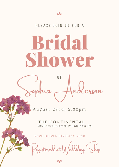 Bridal Shower Invitation Template - CreativeRino