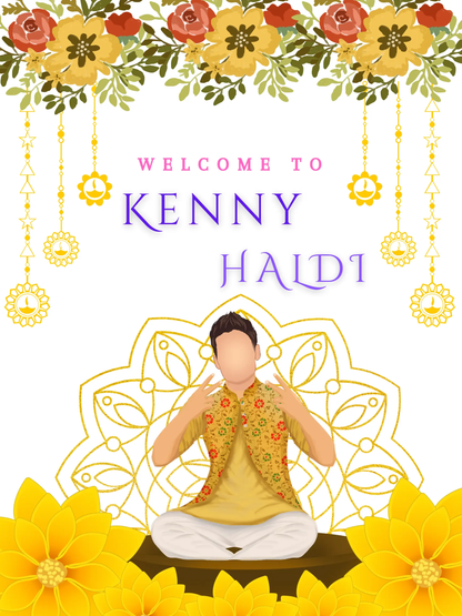 Maiyan Pithi Haldi Sign Template | Indian Wedding Welcome Sign - CreativeRino