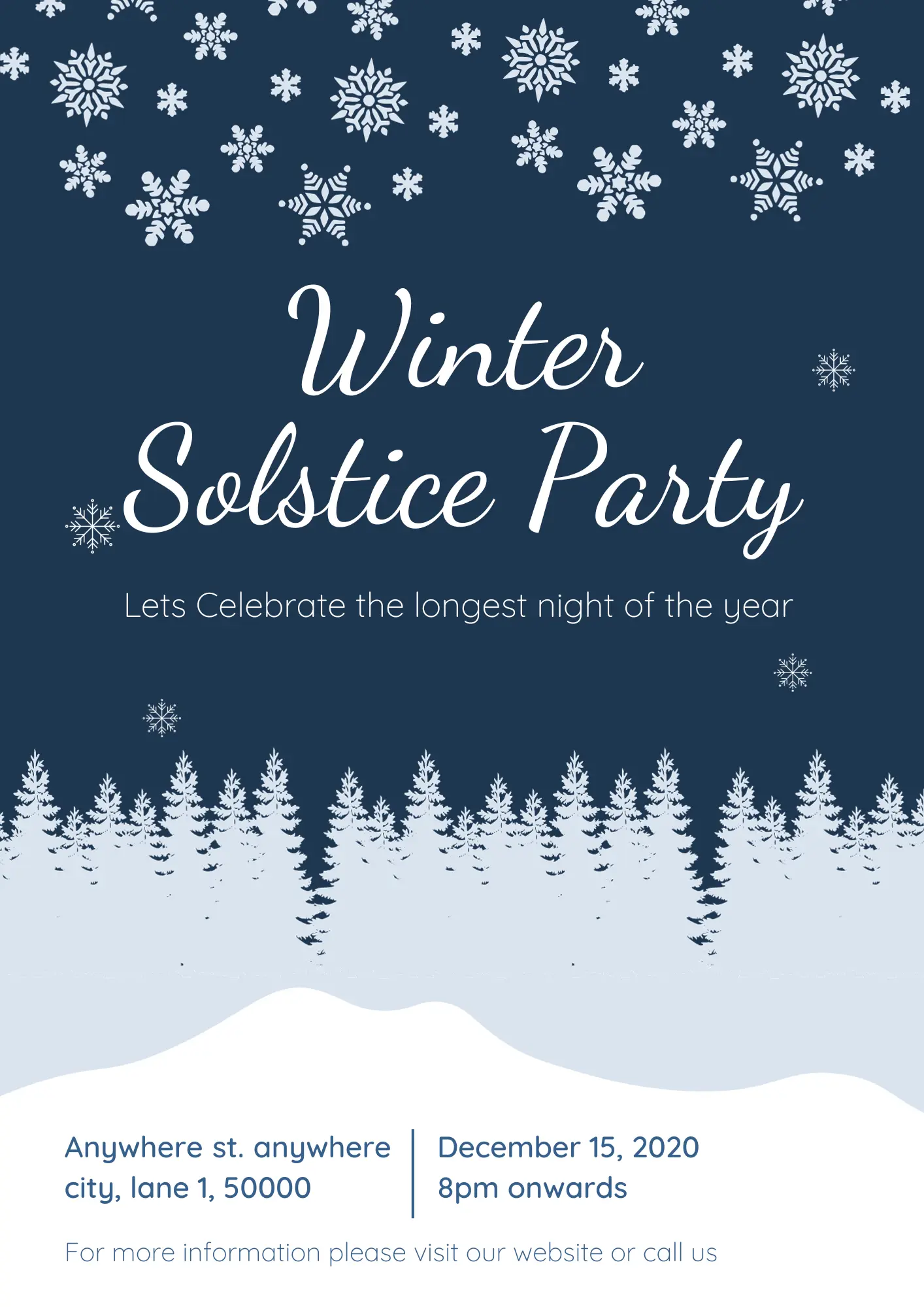Winter Solstice Party Invitation Template - CreativeRino