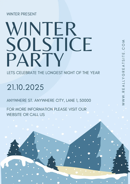 Winter Solstice Party Invitation Template - CreativeRino