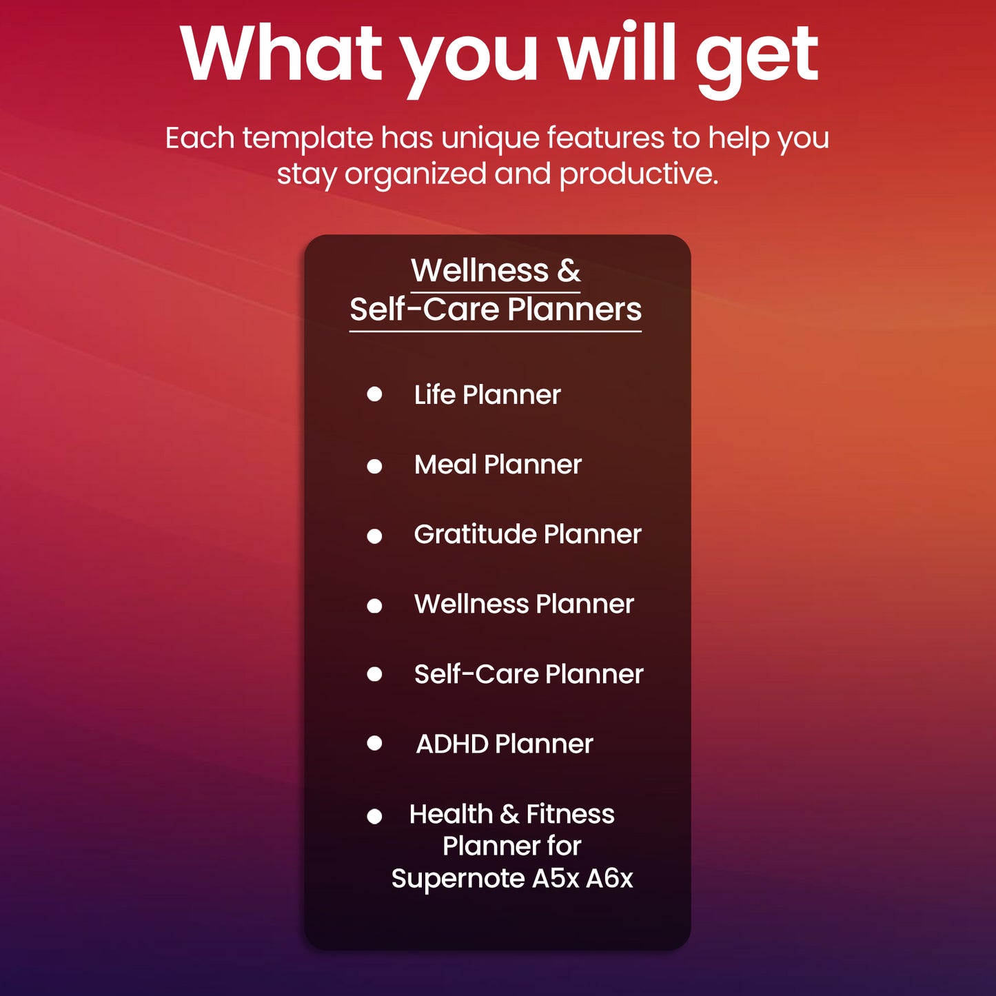 7 Supernote Wellness & Self-Care Planner Template Bundle