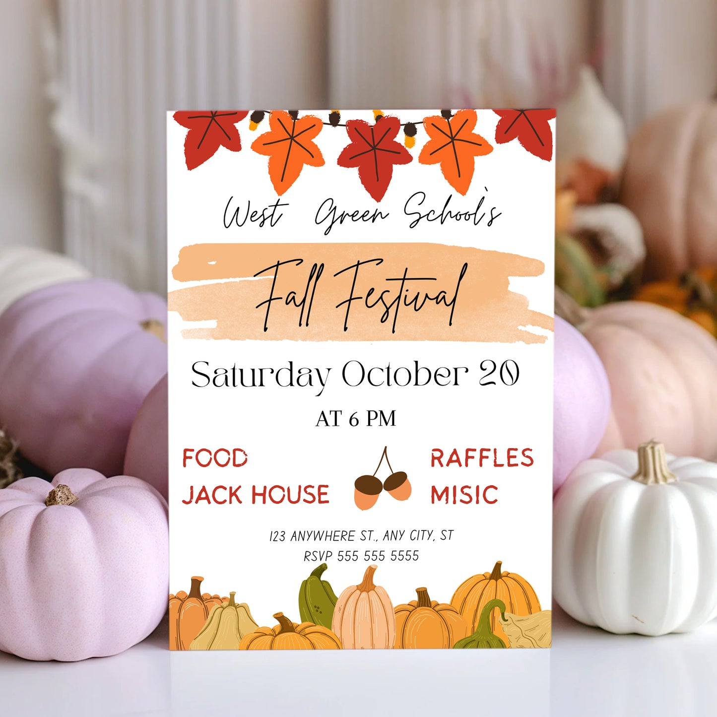 Fall Festival Halloween Invitation Template - CreativeRino