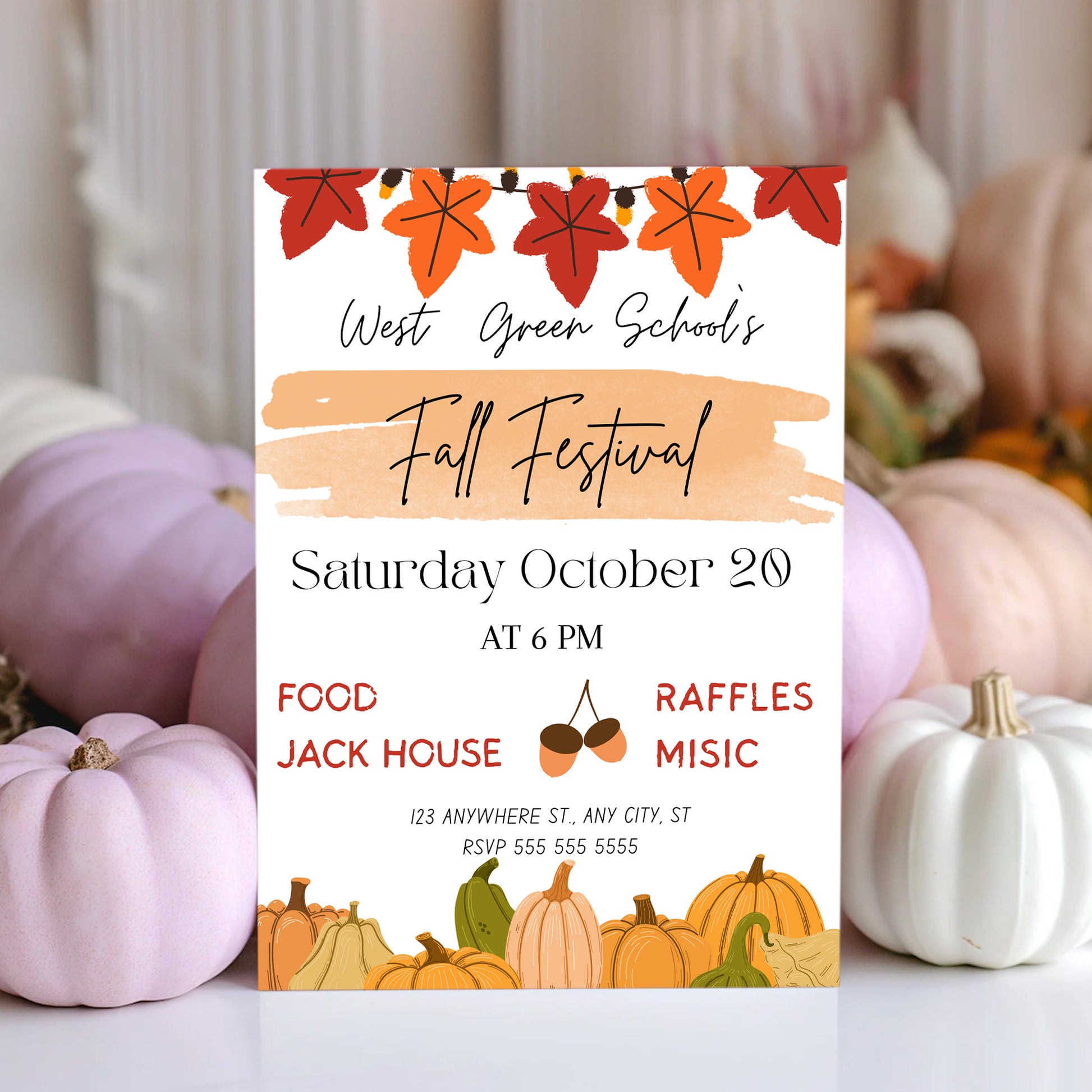 Fall Festival Halloween Invitation Template - CreativeRino