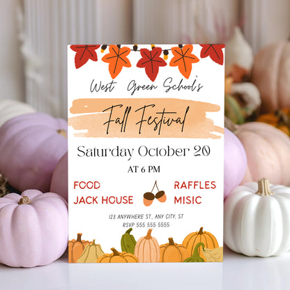 Fall Festival Halloween Invitation Template - CreativeRino