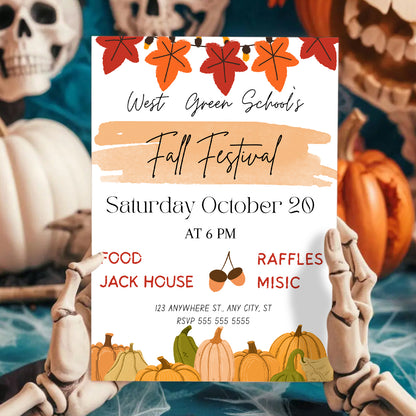 Fall Festival Halloween Invitation Template - CreativeRino