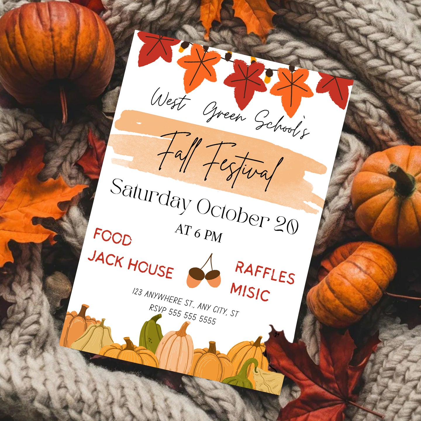 Fall Festival Halloween Invitation Template - CreativeRino