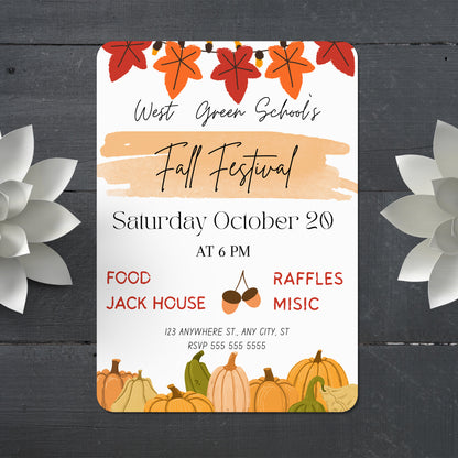 Fall Festival Halloween Invitation Template - CreativeRino