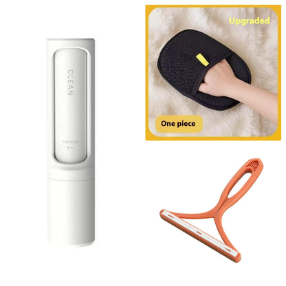 2-in-1 Reusable Pet Hair Remover Brush & Lint Roller – Self Cleaning Portable Fur Remover for Cat & Dog Hair, Clothes, Sofa, Carpet & Furniture Cleaning Tool CreativeRino