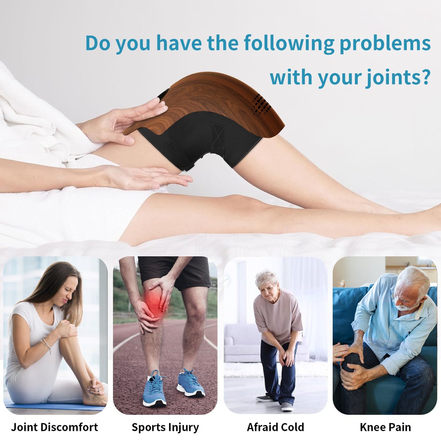 Intelligent Home Use Electric Intelligent Kneading Heating Knee Massager Rechargeable Pain Relief Infrared Laser Vibration Knee Massager CreativeRino
