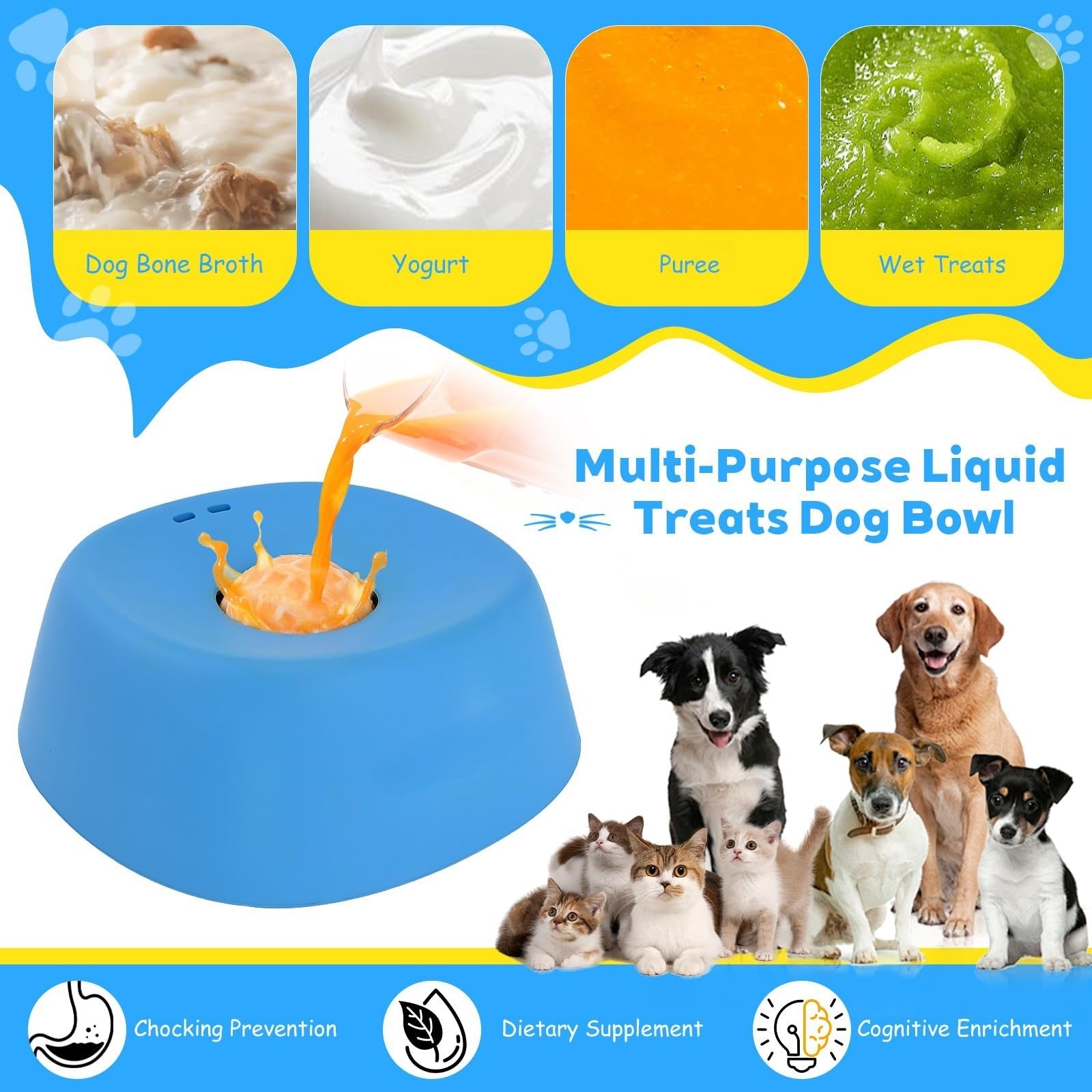 Interactive Spherical Dog Lick Bowl & Slow Feeder – Non-Slip Anti-Choking Pet Toy for Yogurt, Bone Broth & Liquid Treats CreativeRino