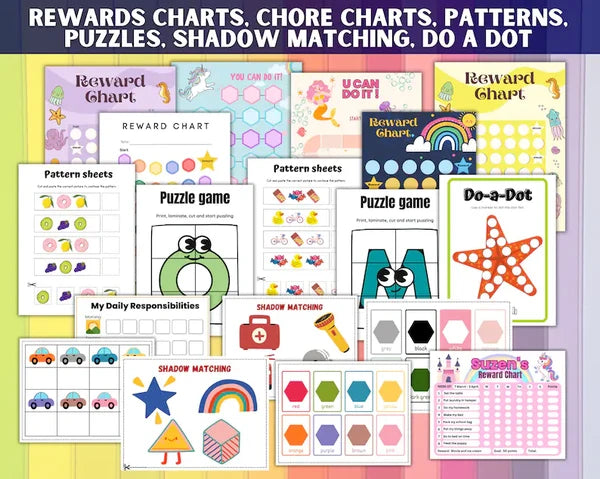 60000+ Preschool & Kindergarten Printable Activity Worksheets Bundle - CreativeRino