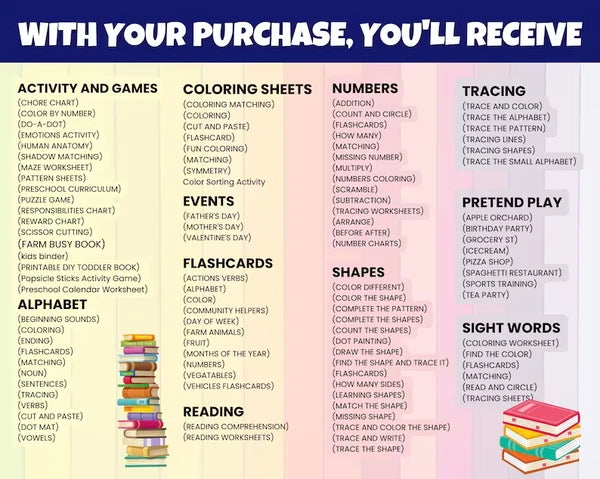 60000+ Preschool & Kindergarten Printable Activity Worksheets Bundle - CreativeRino