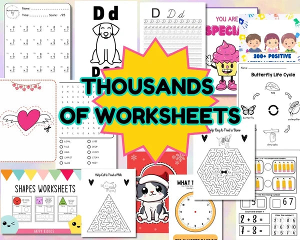 60000+ Preschool & Kindergarten Printable Activity Worksheets Bundle