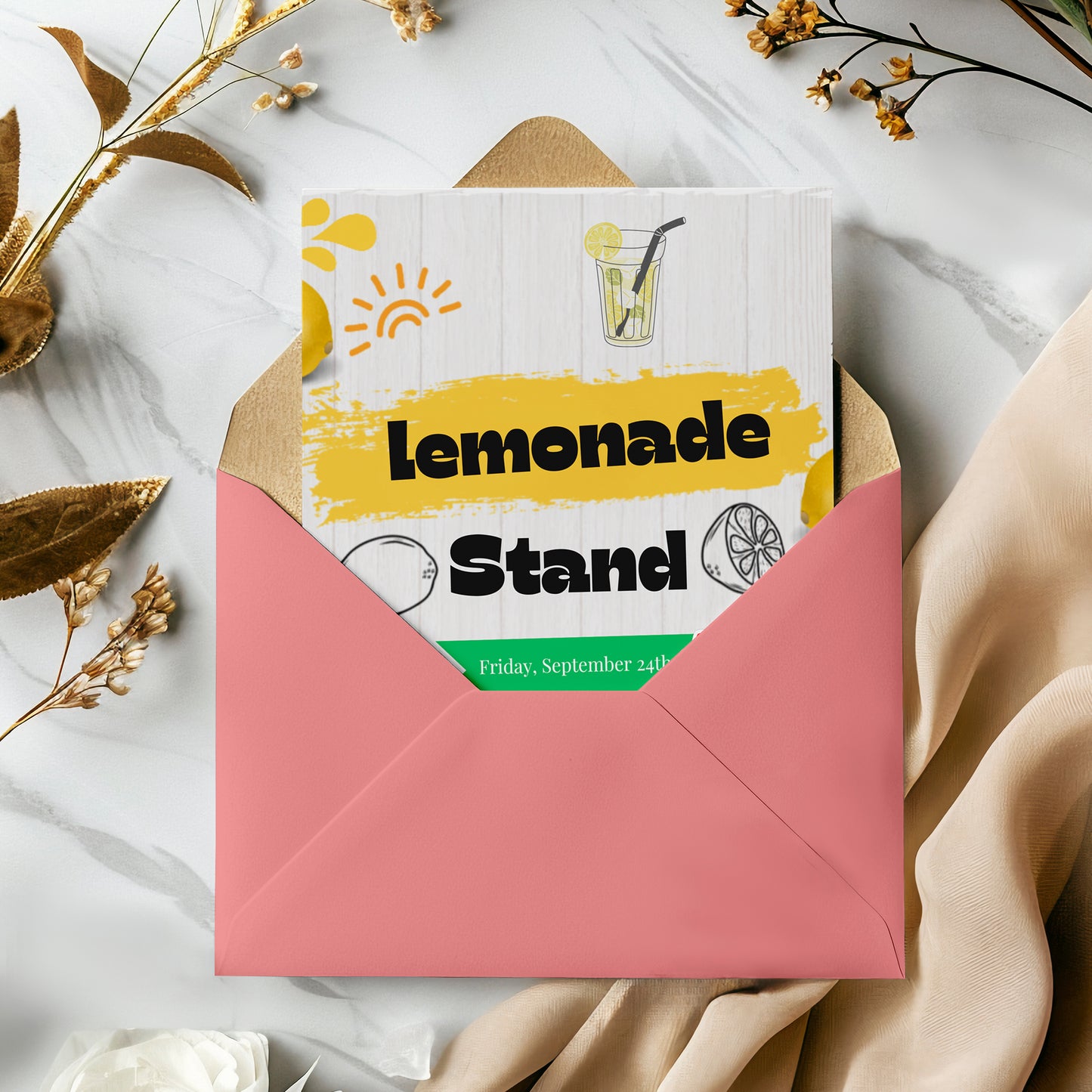 Lemonade Stand Flyer Invite Template