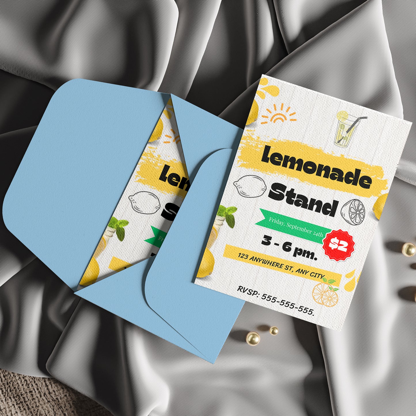 Lemonade Stand Flyer Invite Template