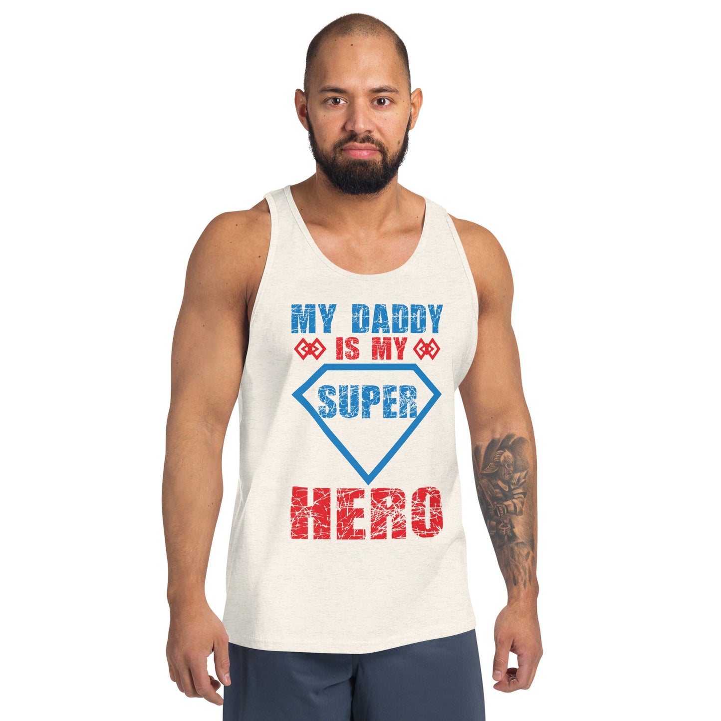 Cool Daddy Men's Tank Top | My Daddy Is My Super Hero Fathers Day Tank Top - CreativeRino