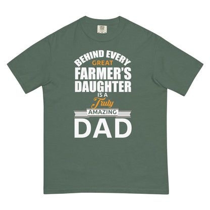 Cool Daddy Tshirt | Behind Every Great Farmers Daughter Its A Truly Amazing Dad Father Day T-Shirt - CreativeRino