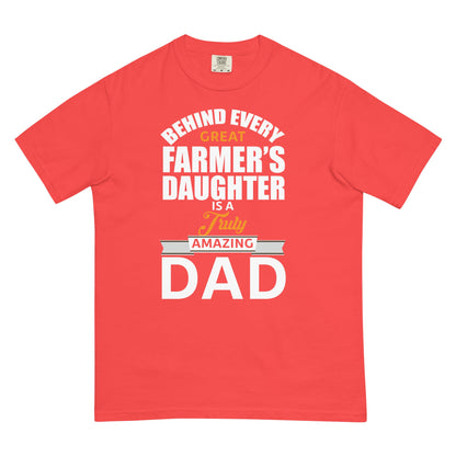 Cool Daddy Tshirt | Behind Every Great Farmers Daughter Its A Truly Amazing Dad Father Day T-Shirt - CreativeRino