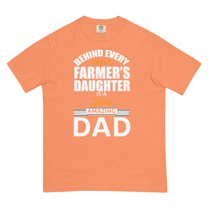 Cool Daddy Tshirt | Behind Every Great Farmers Daughter Its A Truly Amazing Dad Father Day T-Shirt - CreativeRino